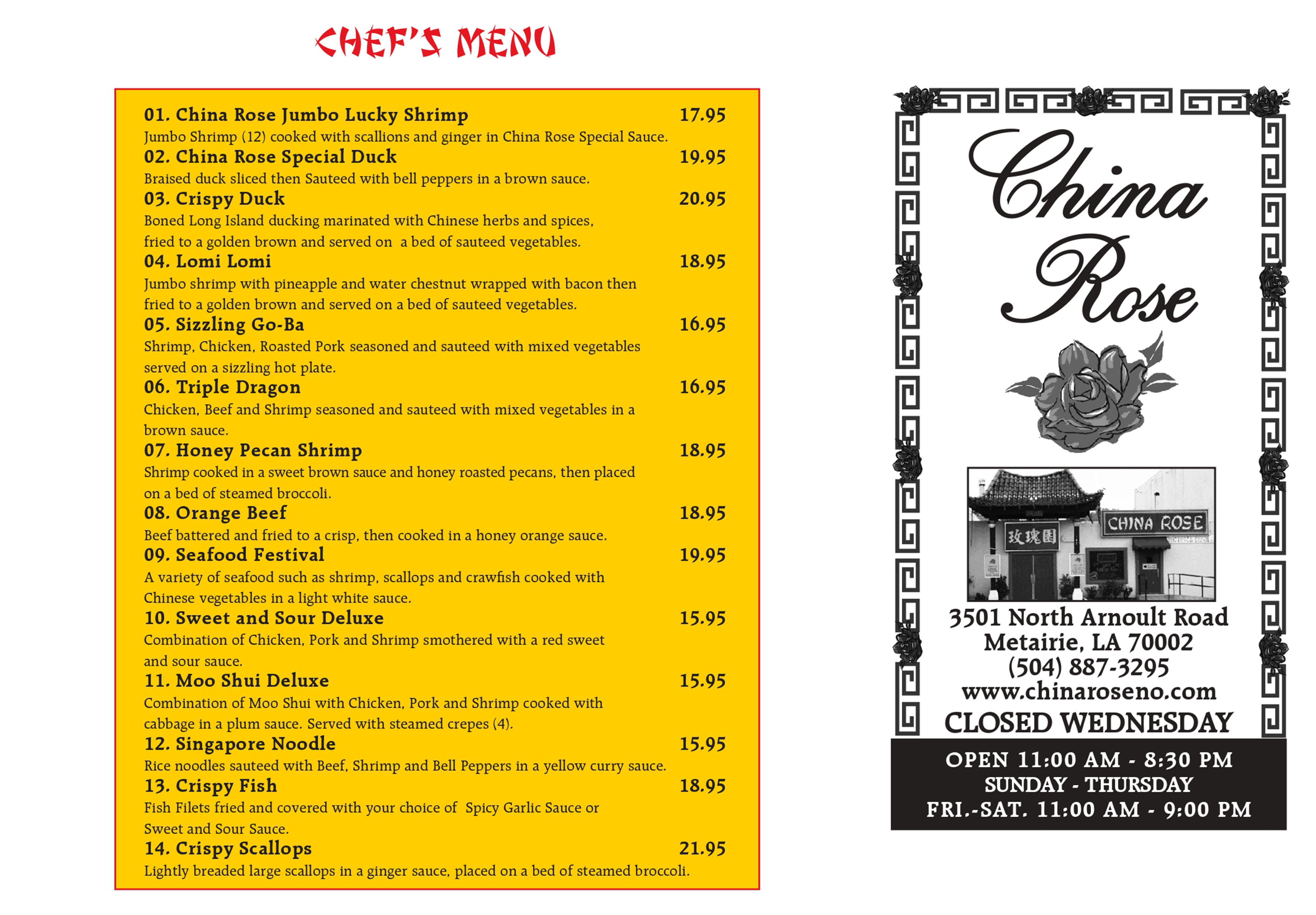 menu